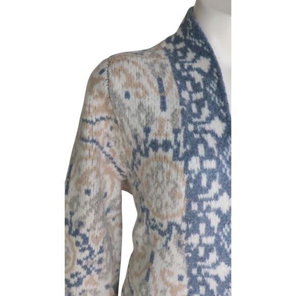 Soft Surroundings Barra Wool Cardigan Size 1X Medallion Fair Isles Cottagecore - Picture 7 of 10